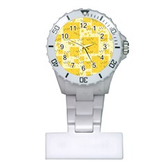 Party-confetti-yellow-squares Plastic Nurses Watch by Sapixe