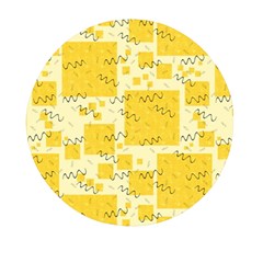 Party-confetti-yellow-squares Mini Round Pill Box by Sapixe