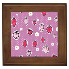 Juicy Strawberries Framed Tile by SychEva