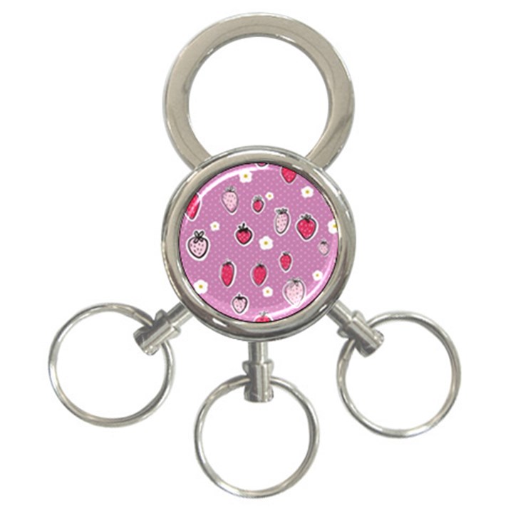 Juicy Strawberries 3-Ring Key Chain