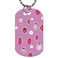 Juicy Strawberries Dog Tag (two Sides) by SychEva