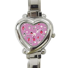 Juicy Strawberries Heart Italian Charm Watch by SychEva