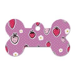 Juicy Strawberries Dog Tag Bone (one Side) by SychEva