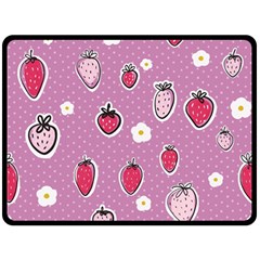 Juicy Strawberries Fleece Blanket (large)  by SychEva