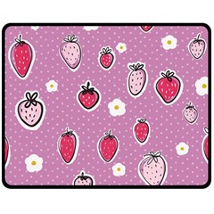 Juicy Strawberries Fleece Blanket (medium)  by SychEva