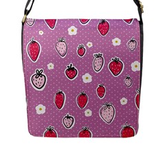 Juicy Strawberries Flap Closure Messenger Bag (l) by SychEva