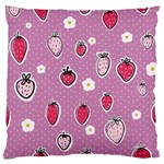 Juicy Strawberries Large Flano Cushion Case (One Side) Front