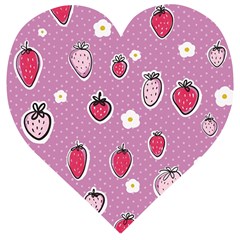 Juicy Strawberries Wooden Puzzle Heart by SychEva