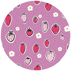 Juicy Strawberries Wooden Puzzle Round by SychEva