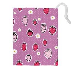 Juicy Strawberries Drawstring Pouch (4xl) by SychEva