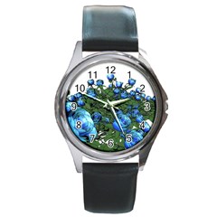 Flowers-roses-rose-nature-bouquet Round Metal Watch