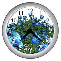 Flowers-roses-rose-nature-bouquet Wall Clock (silver) by Sapixe