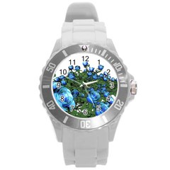 Flowers-roses-rose-nature-bouquet Round Plastic Sport Watch (l) by Sapixe