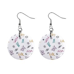 Doodle Pattern Mini Button Earrings by Sapixe