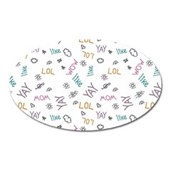 Doodle Pattern Oval Magnet by Sapixe