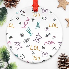 Doodle Pattern Round Ornament (two Sides) by Sapixe