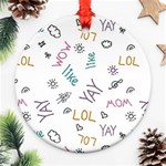 Doodle Pattern Round Ornament (Two Sides) Back