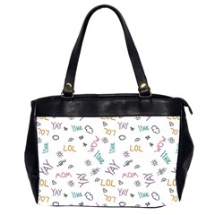 Doodle Pattern Oversize Office Handbag (2 Sides) by Sapixe