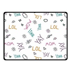 Doodle Pattern Fleece Blanket (small) by Sapixe