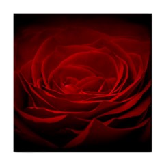 Rose-red-rose-red-flower-petals-waves-glow Tile Coaster by Sapixe