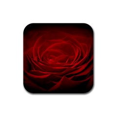 Rose-red-rose-red-flower-petals-waves-glow Rubber Coaster (square)  by Sapixe