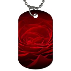 Rose-red-rose-red-flower-petals-waves-glow Dog Tag (one Side) by Sapixe