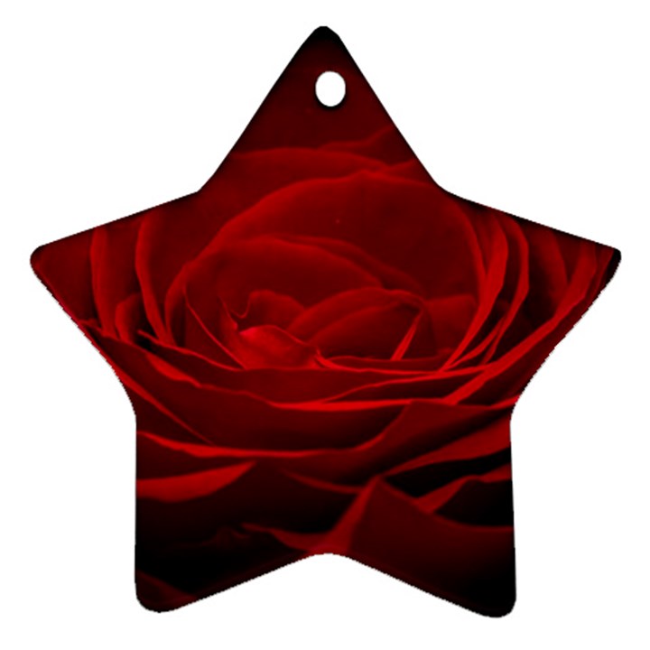 Rose-red-rose-red-flower-petals-waves-glow Star Ornament (Two Sides)