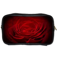 Rose-red-rose-red-flower-petals-waves-glow Toiletries Bag (one Side) by Sapixe