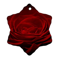 Rose-red-rose-red-flower-petals-waves-glow Ornament (snowflake) by Sapixe