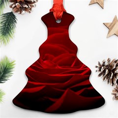 Rose-red-rose-red-flower-petals-waves-glow Christmas Tree Ornament (two Sides) by Sapixe