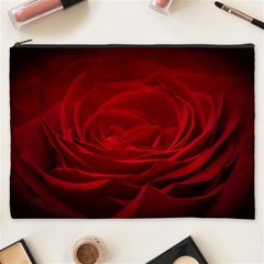 Rose-red-rose-red-flower-petals-waves-glow Cosmetic Bag (xxxl) by Sapixe