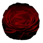 Rose-red-rose-red-flower-petals-waves-glow Large 18  Premium Round Cushions Front