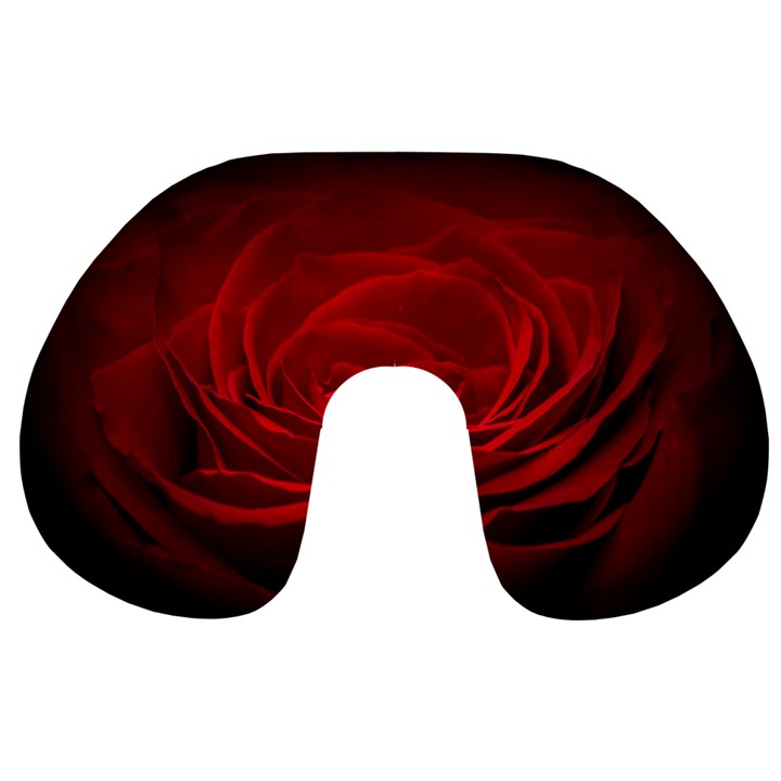 Rose-red-rose-red-flower-petals-waves-glow Travel Neck Pillow