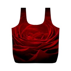 Rose-red-rose-red-flower-petals-waves-glow Full Print Recycle Bag (m) by Sapixe