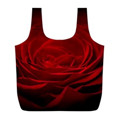 Rose-red-rose-red-flower-petals-waves-glow Full Print Recycle Bag (l) by Sapixe