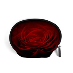 Rose-red-rose-red-flower-petals-waves-glow Accessory Pouch (small) by Sapixe