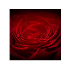 Rose-red-rose-red-flower-petals-waves-glow Small Satin Scarf (square) by Sapixe