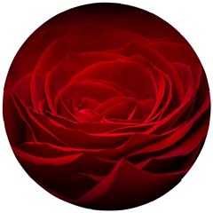 Rose-red-rose-red-flower-petals-waves-glow Wooden Puzzle Round by Sapixe