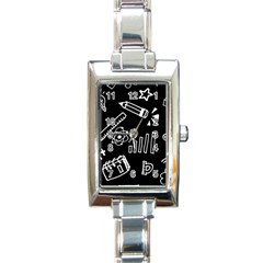 Knowledge-drawing-education-science Rectangle Italian Charm Watch by Sapixe