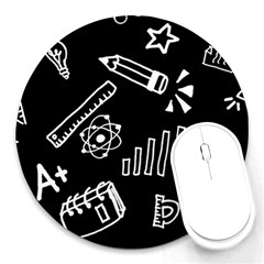 Knowledge-drawing-education-science Round Mousepads by Sapixe