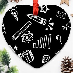 Knowledge-drawing-education-science Ornament (heart) by Sapixe