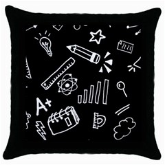 Knowledge-drawing-education-science Throw Pillow Case (black) by Sapixe