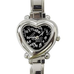 Knowledge-drawing-education-science Heart Italian Charm Watch by Sapixe