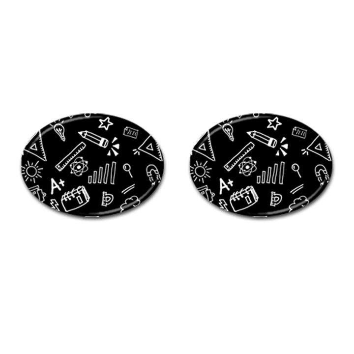 Knowledge-drawing-education-science Cufflinks (Oval)