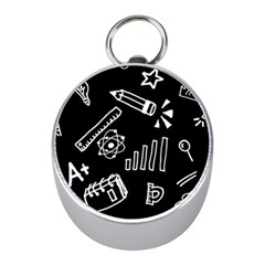 Knowledge-drawing-education-science Mini Silver Compasses by Sapixe