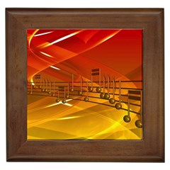 Music-notes-melody-note-sound Framed Tile by Sapixe