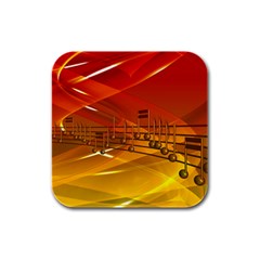 Music-notes-melody-note-sound Rubber Square Coaster (4 Pack)  by Sapixe