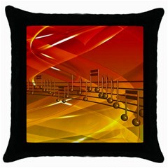 Music-notes-melody-note-sound Throw Pillow Case (black) by Sapixe