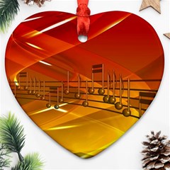 Music-notes-melody-note-sound Heart Ornament (two Sides) by Sapixe