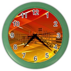 Music-notes-melody-note-sound Color Wall Clock by Sapixe